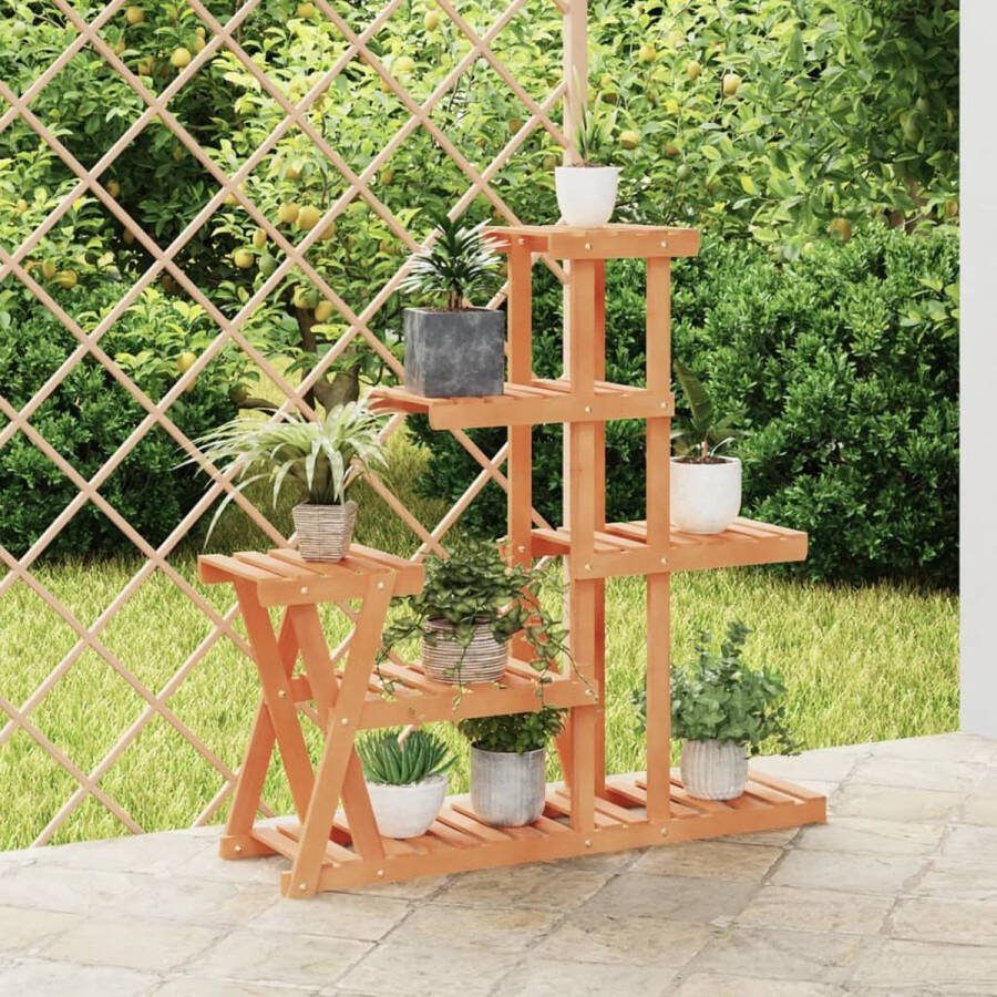 The Living Store Plantenstandaard Hout 95 x 25 x 96 cm Massief vurenhout