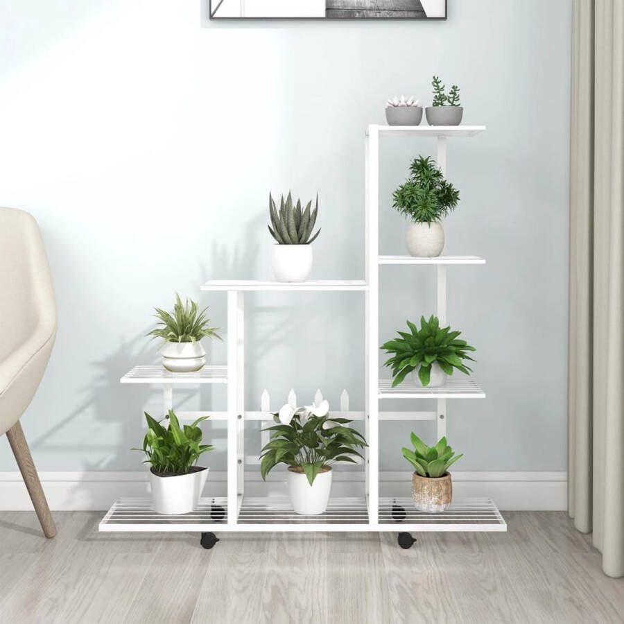 The Living Store Plantenstandaard Met Wielen 94.5 x 25 x 92.5 cm Metaal