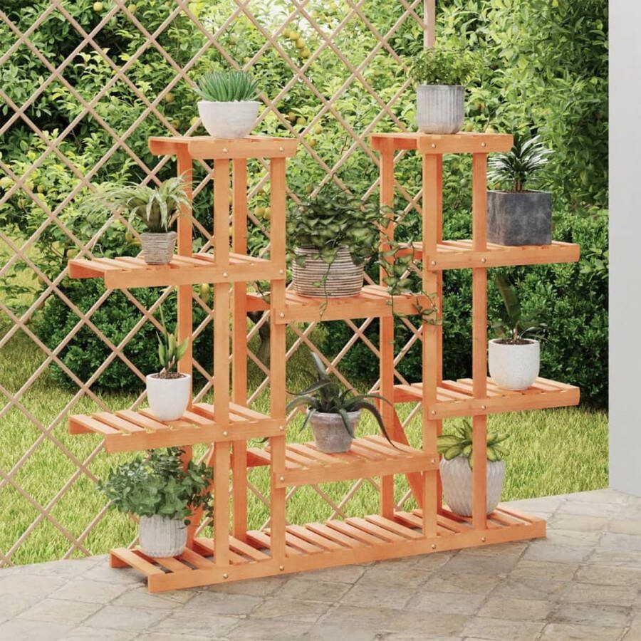 The Living Store Plantenstandaard Retro Hout 110 x 25 x 110.5 cm Duurzaam vurenhout