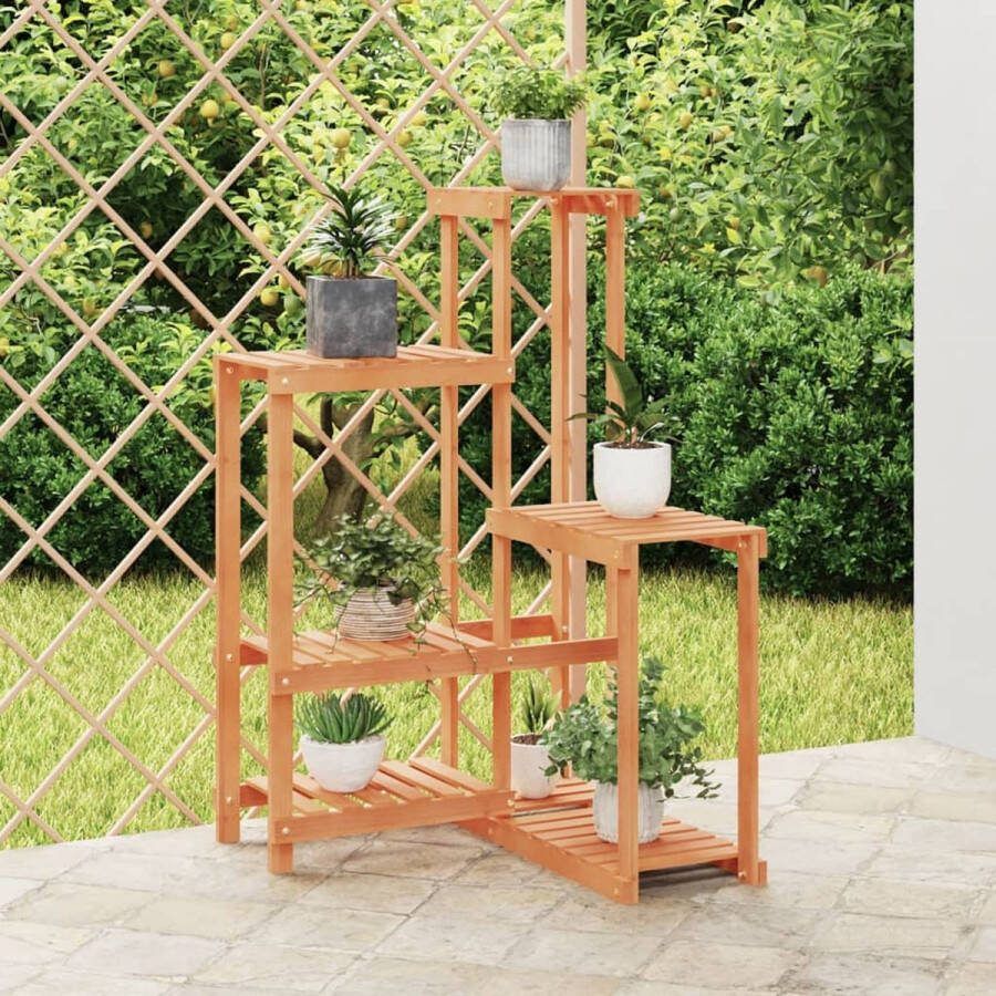The Living Store Plantenstandaard Retro Houten 62.5 x 61.5 x 101.5 cm (L x B x H)