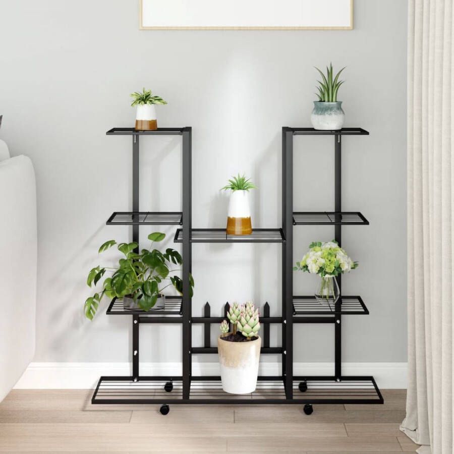 The Living Store plantenstandaard zwart 94.5 x 24.5 x 91.5 cm ijzer