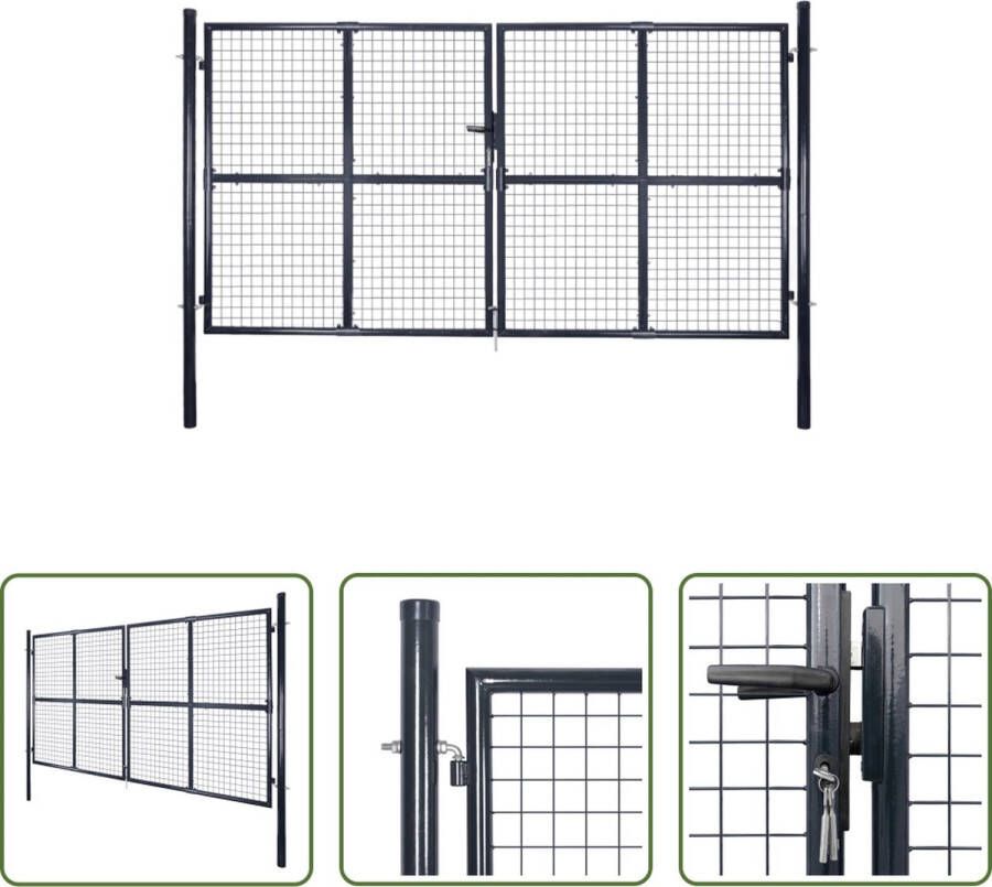 The Living Store Poorten Gegalvaniseerd Staal 306 x 250 cm Antracietgrijs