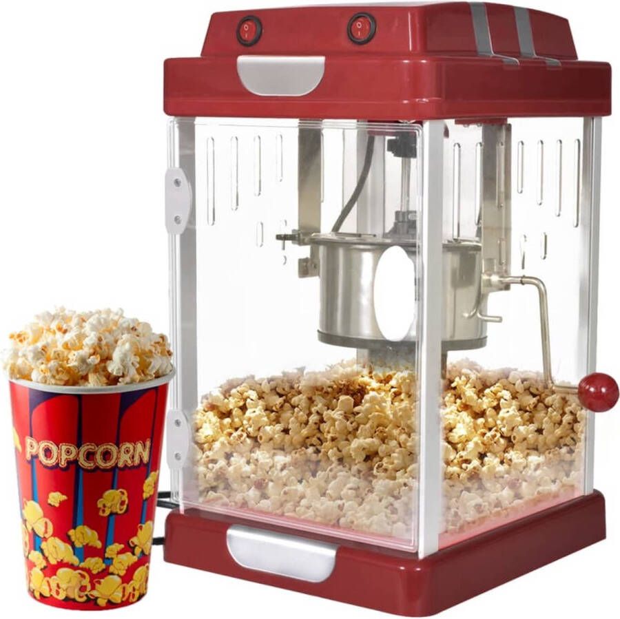 The Living Store Popcornmaker Stijlvol ontwerp 10 koppen per keer Verwijderbaar dienblad 70g houder 310W