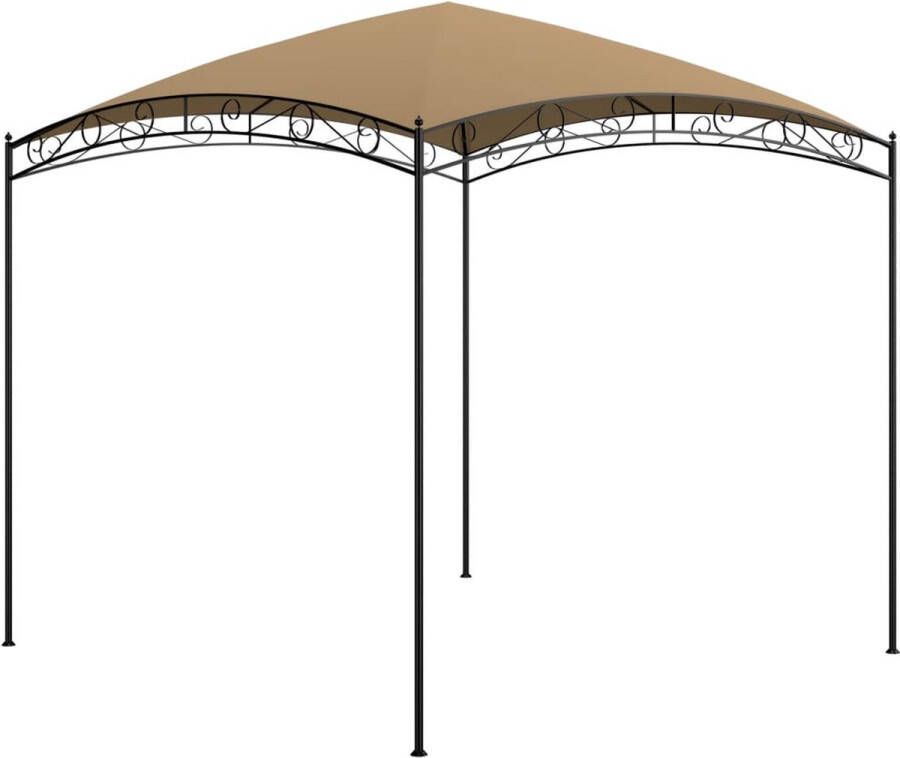 The Living Store Prieel Stalen Constructie 3 x 3 x 2.65 m Taupe