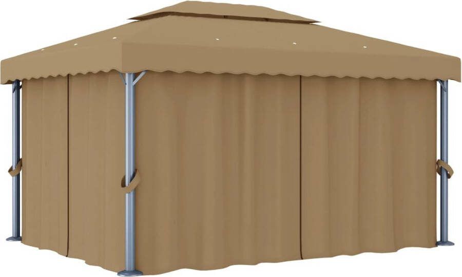 The Living Store Prieel Aluminium en stalen frame 4 x 3 m Taupe