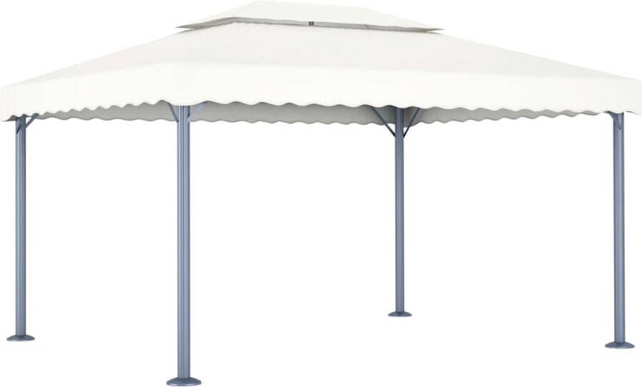 The Living Store Prieel Classic 400 x 300 x 270 cm Crème Aluminium en staal Oxfordstof UV-coating