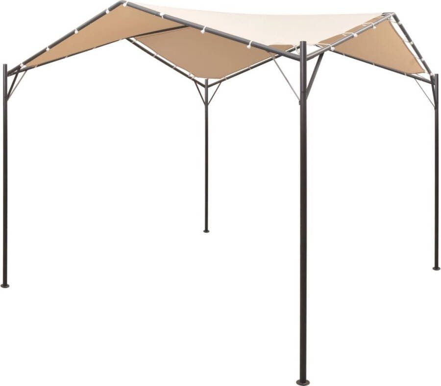 The Living Store Prieel Oxford 4x4x2.6 m Stalen frame Beige