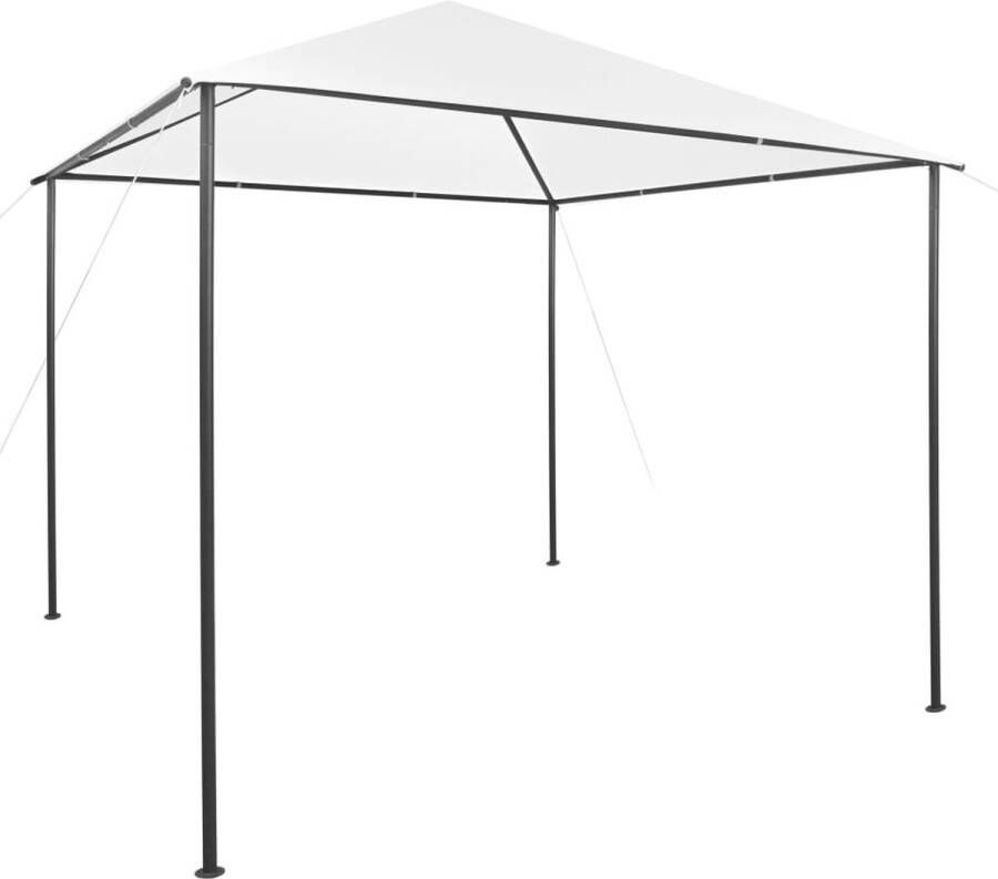 The Living Store Prieel Oxford Staal 3x3x2.9m Wit Vuilafstotend UV-bestendig Stabiel duurzaam Montage vereist