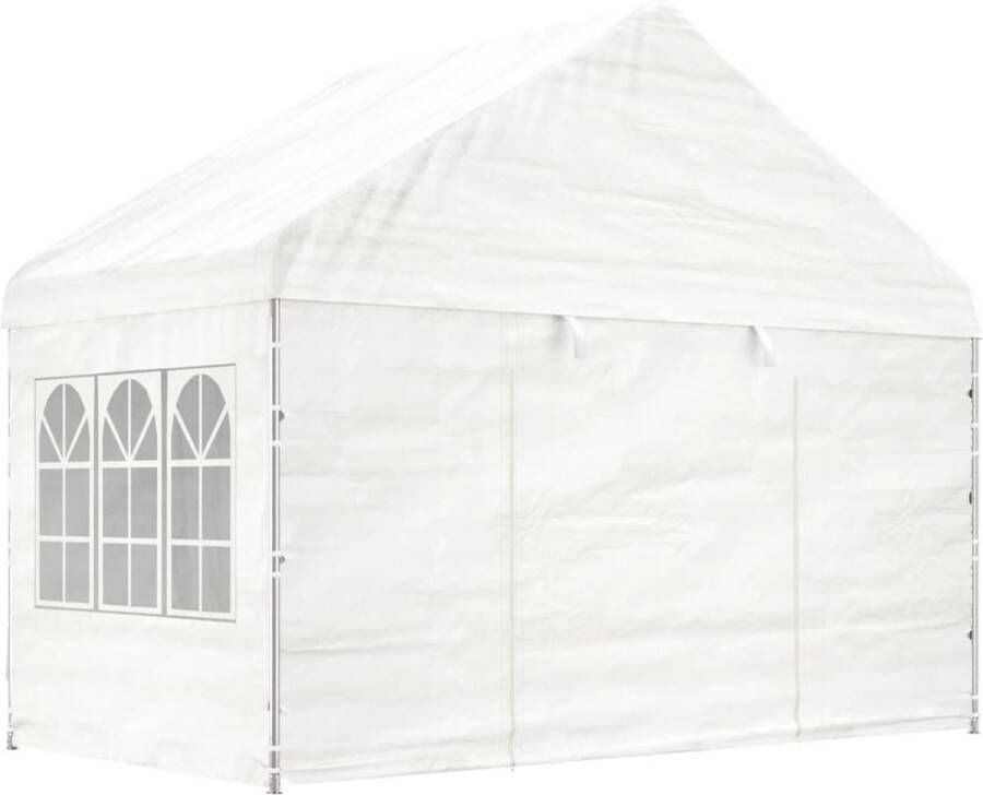 The Living Store Prieel Partytent 4.08 x 2.23 x 3.22 m Duurzaam PE materiaal