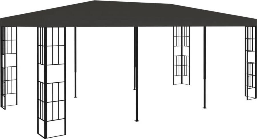 The Living Store Prieel Tuinpaviljoen 6 x 3 x 2.6 m Antraciet Zwart