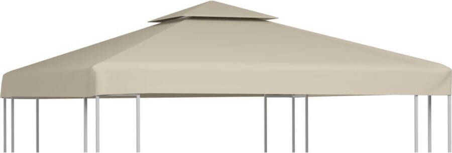 The Living Store Prieel Vervangend Tentdoek 3 x 3 m Beige PVC-gecoate stof Waterbestendig