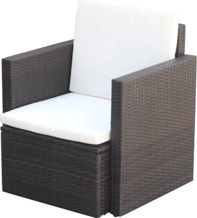 The Living Store Rattan Fauteuil Bruin 65 x 65 x 73 cm Metalen frame + PE rattan