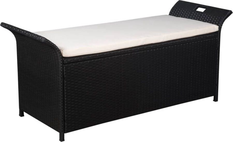 The Living Store Rattan Opbergbank Poly 138 x 50 x 60 cm Waterbestendig Grote opbergruimte