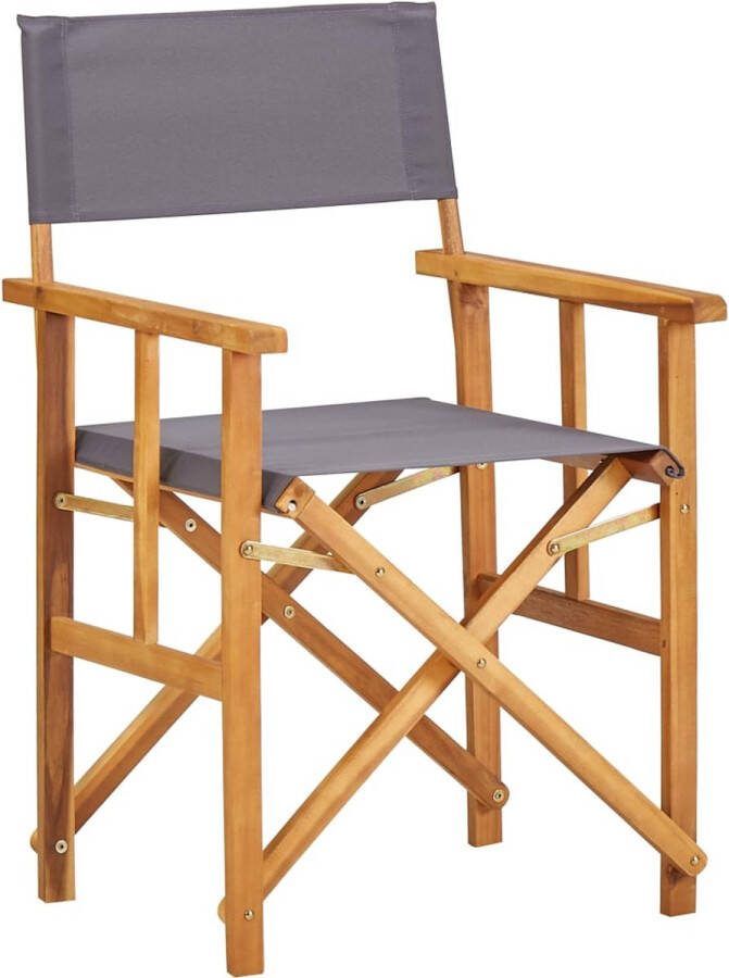 The Living Store Regisseursstoel Acaciahout 55 x 56 x 88 cm Bruin Donkergrijs