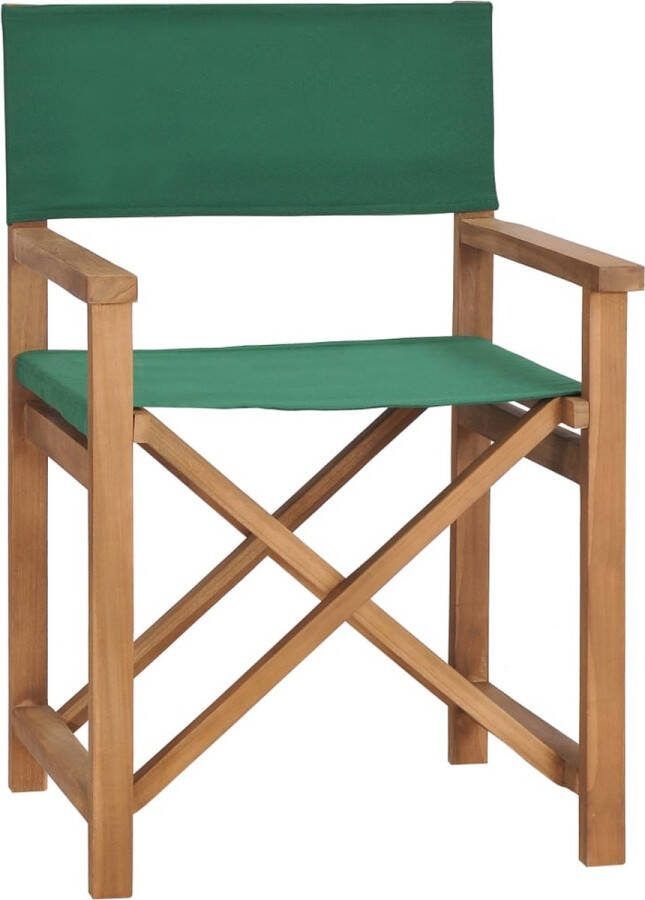 The Living Store Regisseursstoel Teakhout Groen 57.5 x 54.5 x 85 cm Inklapbaar