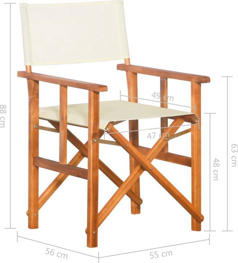 The Living Store Regisseursstoelen Acaciahout 55x56x88cm bruin crème