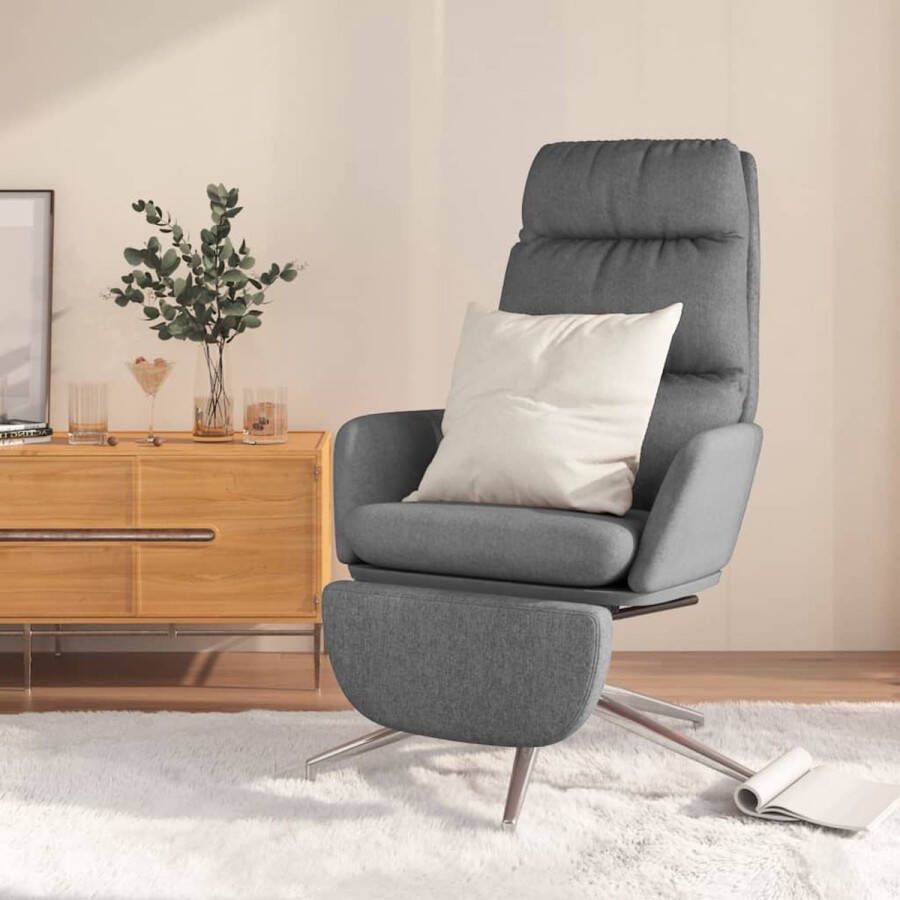The Living Store Relaxstoel Comfortabele stoel met voetensteun Lichtgrijs 70x77x98 cm