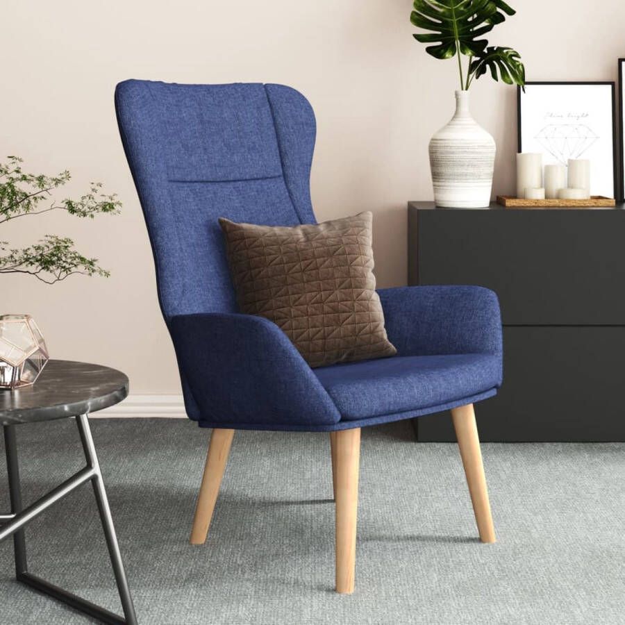 The Living Store Relaxstoel Comfortabele Blauwe Stoel 70 x 77 x 94 cm Stabiel Frame Hoogwaardig Materiaal
