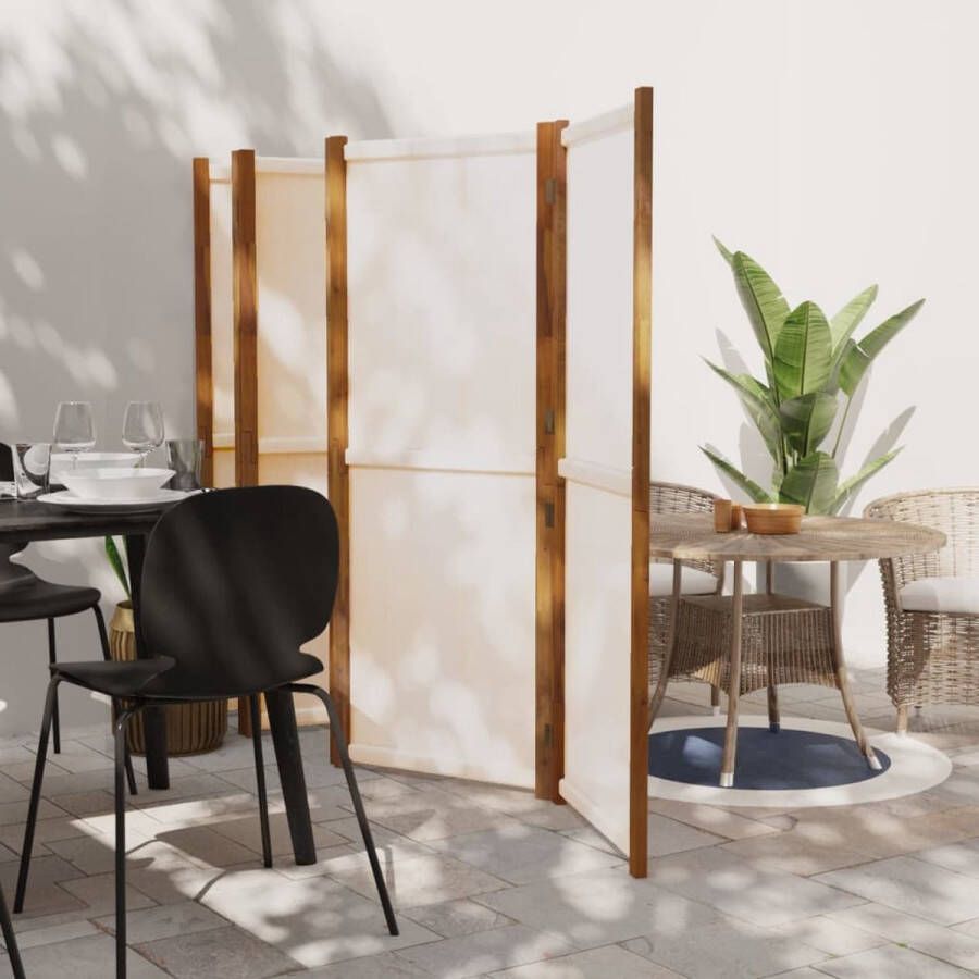 The Living Store Room Divider Acaciahout 420 x 180 cm crèmewit