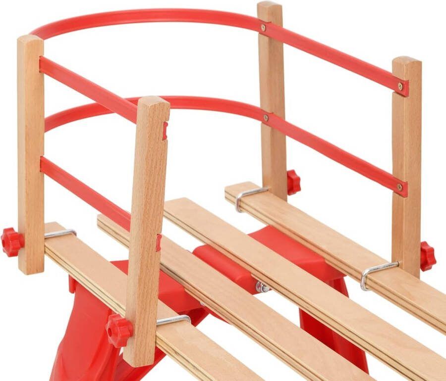 VidaXL The Living Store Slee Rugleuning Beige en Rood 98.5 x 16 x 0.22 cm Stevig Multiplex en HDPE