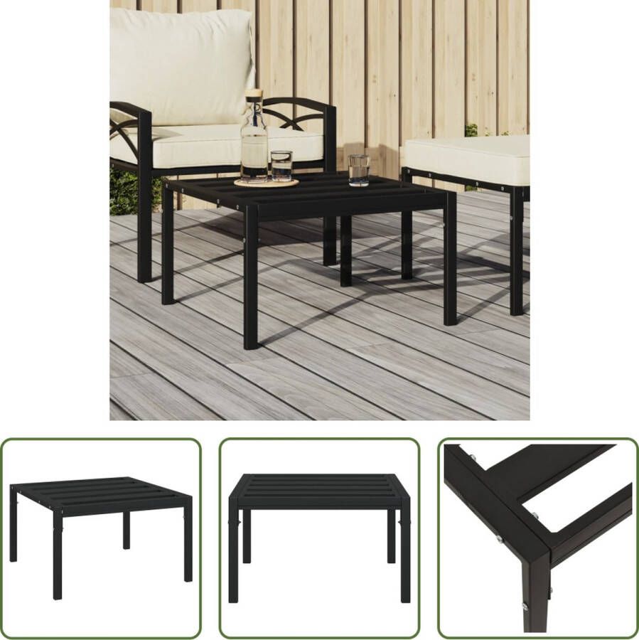 The Living Store Salontafel Garden Tuinmeubelen 60x60x35 cm Zwart