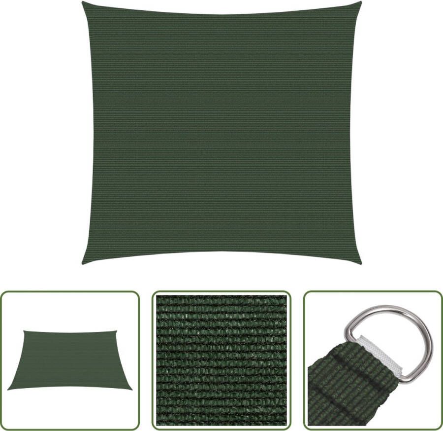 The Living Store Schaduwdoek 2.5 x 2.5 m HDPE donkergroen