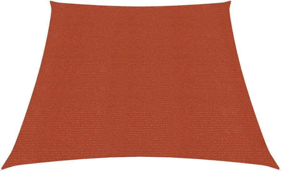 The Living Store Schaduwdoek 3 4 x 2 m Terracotta HDPE Trapezium