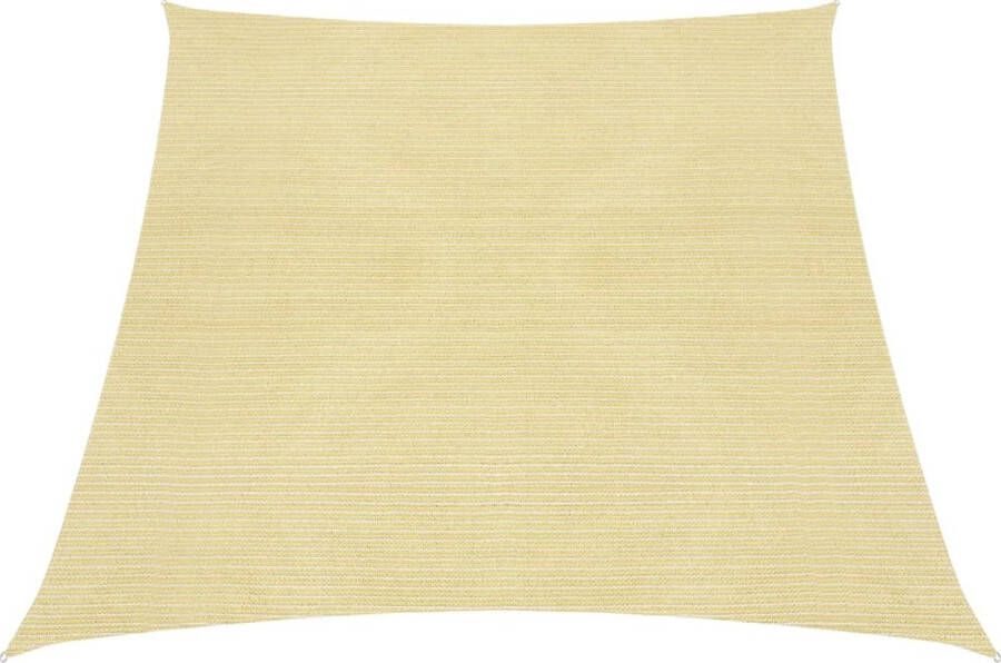 The Living Store Schaduwdoek 4 5 x 3 m Beige HDPE Trapezium 90% uv-bescherming