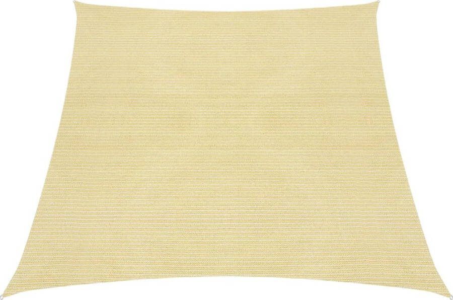 The Living Store Schaduwdoek 4 5 x 3 m Beige HDPE Trapezium 90% uv-bescherming