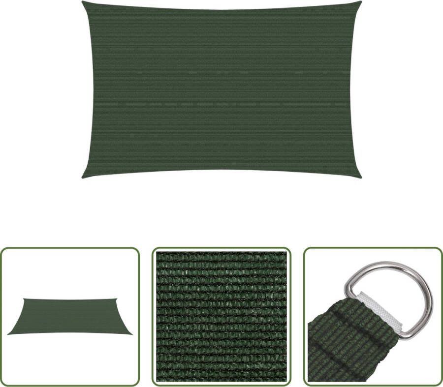 The Living Store Schaduwdoek Donkergroen 2 x 4.5m HDPE UV-bestendig