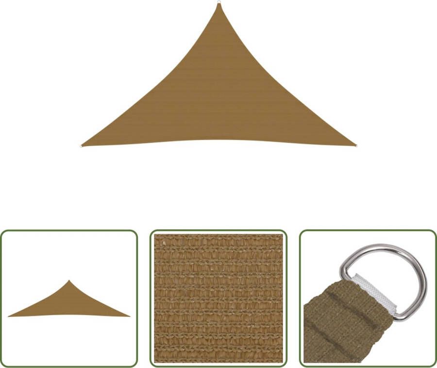 The Living Store Schaduwdoek Driehoekig HDPE Taupe 4x4x5.8m 90% UV-bescherming