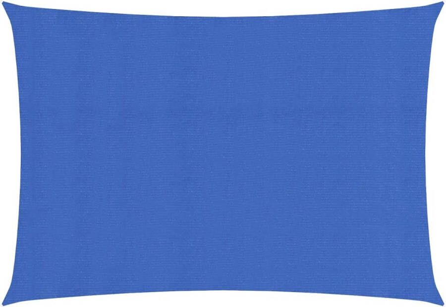 The Living Store Schaduwdoek HDPE 2 x 3.5 m Blauw UV-bescherming Wind- en waterdoorlatend
