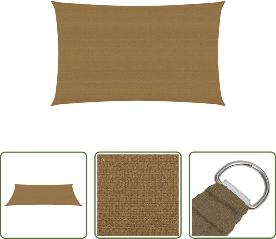 The Living Store Schaduwdoek HDPE 2 x 4.5 m taupe rechthoekig