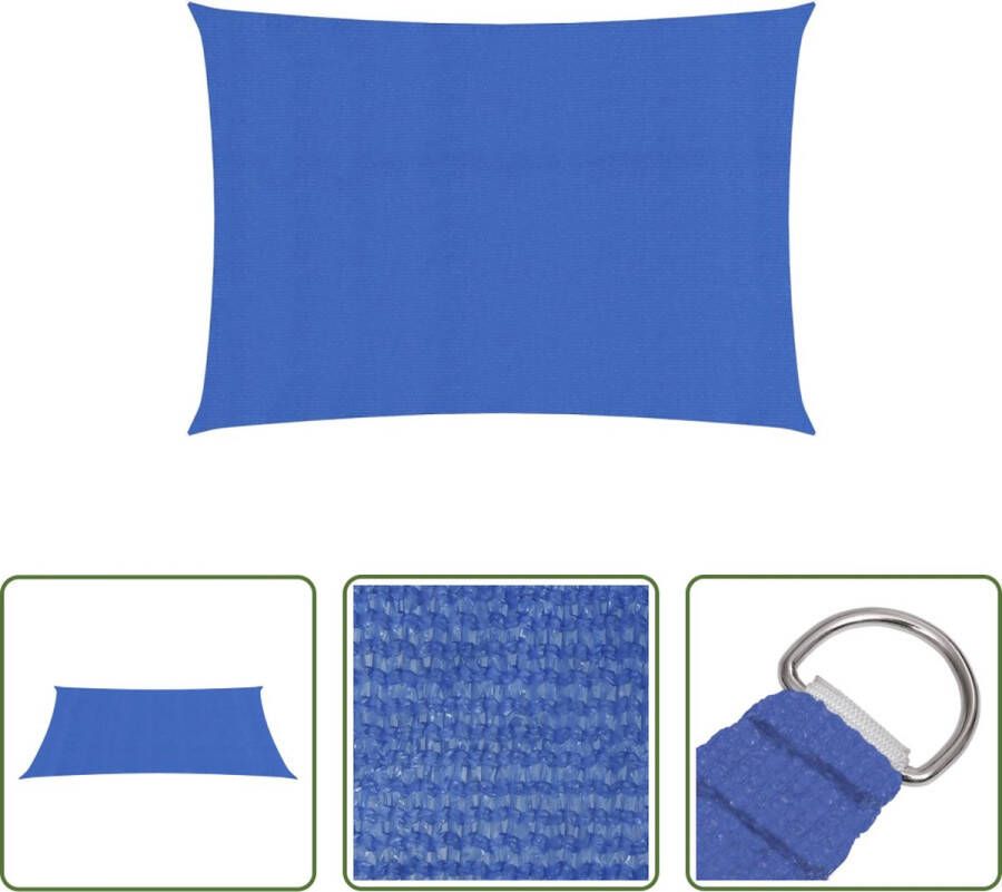 The Living Store schaduwdoek HDPE 2.5 x 4 m blauw