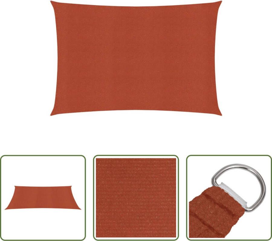 The Living Store Schaduwdoek HDPE 2.5 x 4 m terracotta