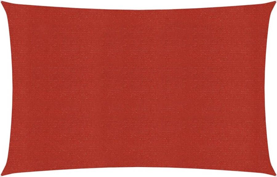 The Living Store Schaduwdoek HDPE 2.5 x 4.5 m Rood