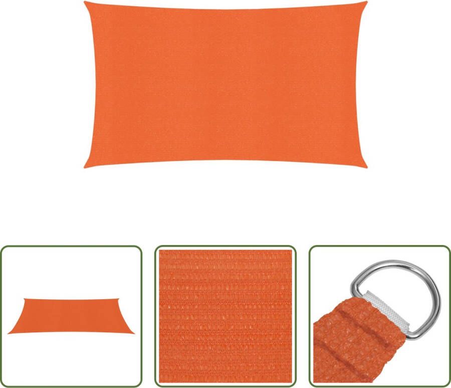 The Living Store Schaduwdoek HDPE 2.5 x 5 m Oranje UV-bestendig