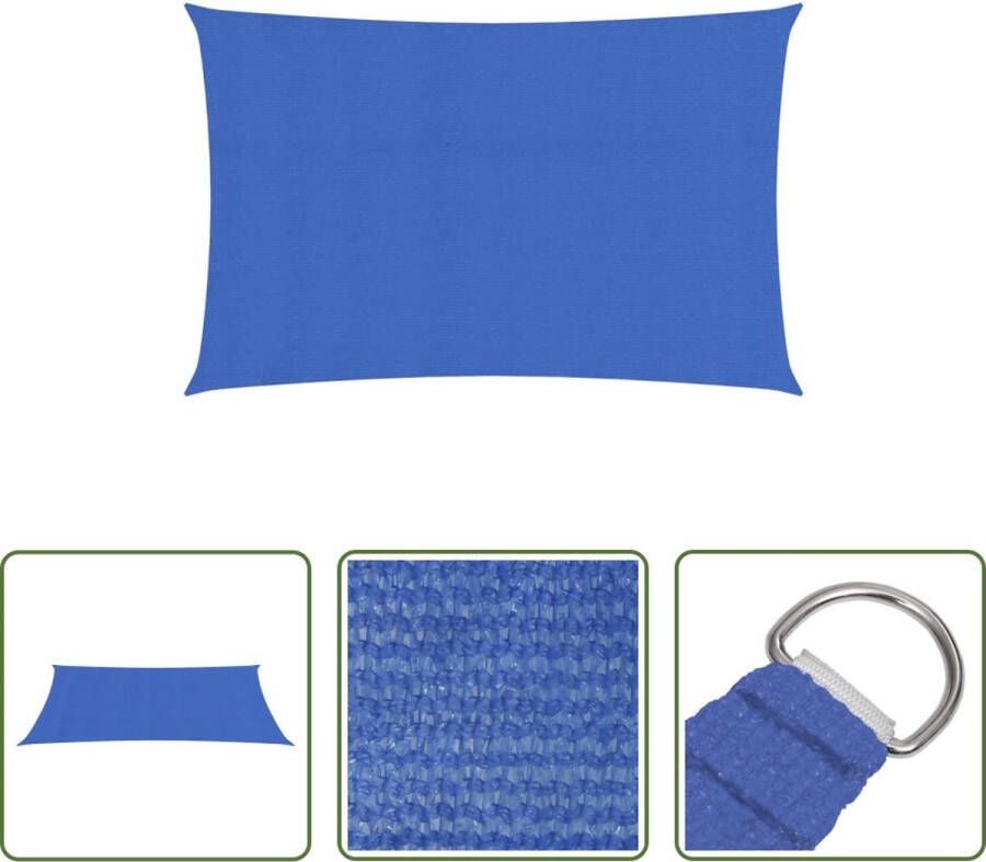 The Living Store Schaduwdoek HDPE 2x5m Blauw