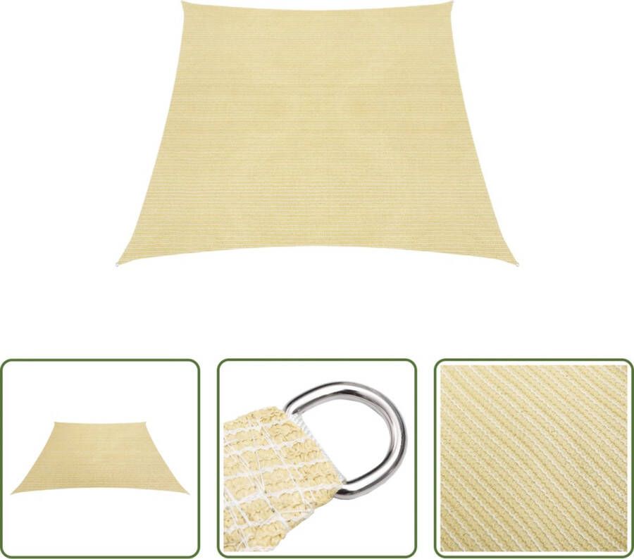 The Living Store Schaduwdoek HDPE 3 4 x 3 m beige trapezium 90% uv-bescherming