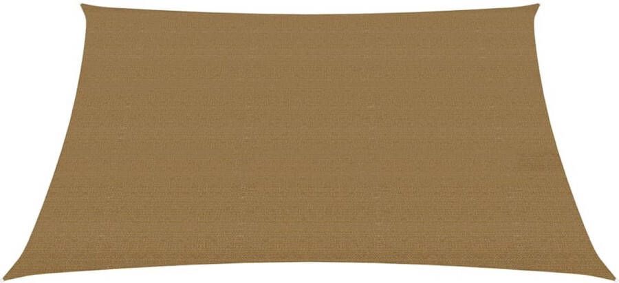 The Living Store Schaduwdoek HDPE 3 4 x 3 m taupe trapezium 90% UV-bescherming