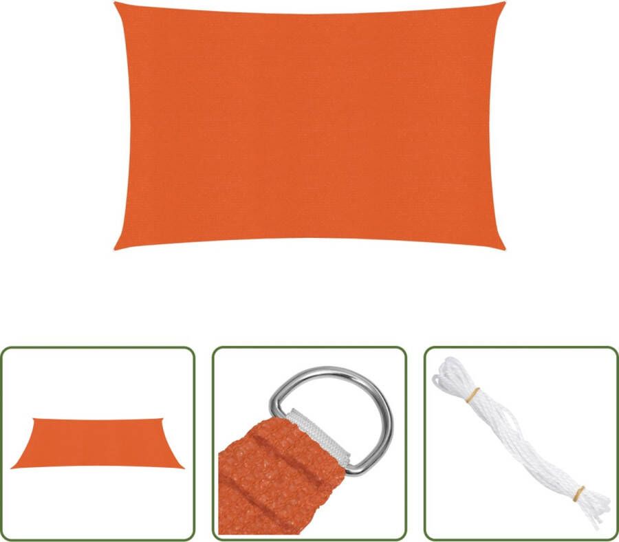 The Living Store Schaduwdoek HDPE 3.5 x 4.5 m Oranje