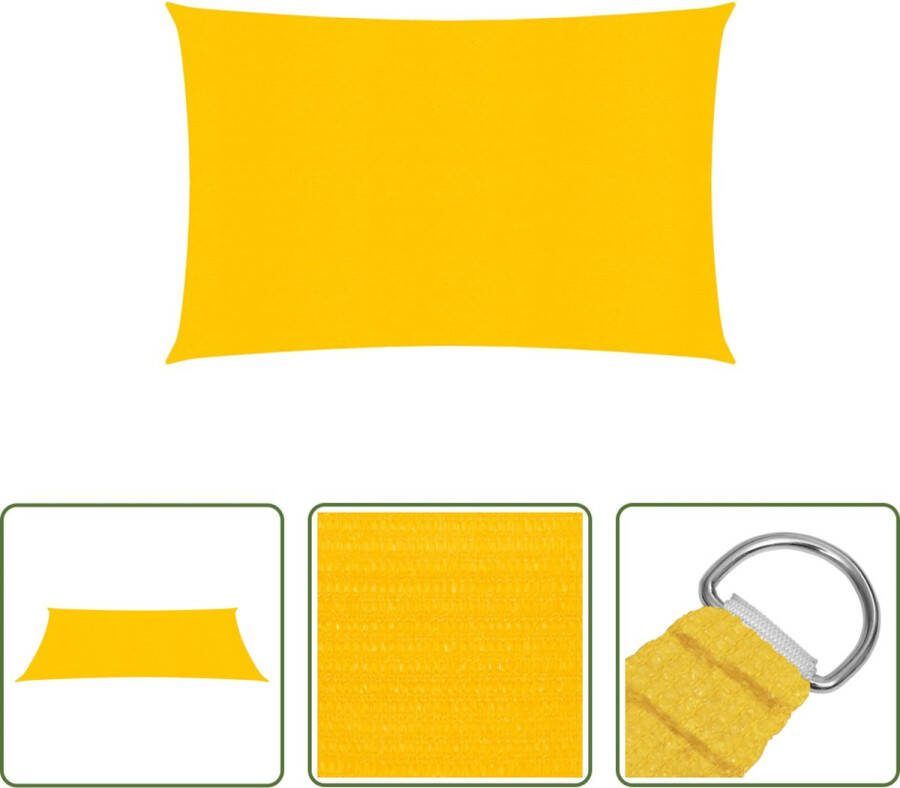 The Living Store Schaduwdoek HDPE 3x4m Geel UV-bescherming Wind- en waterdoorlatend