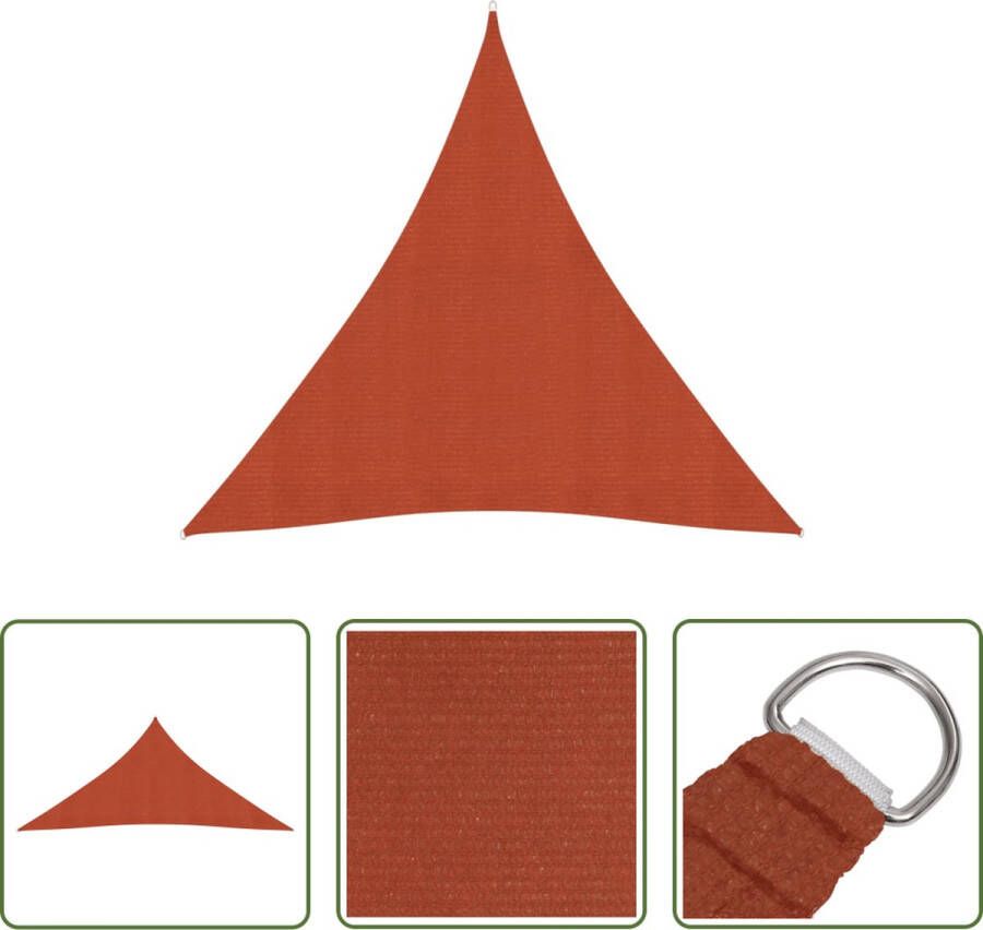 The Living Store Schaduwdoek HDPE 4 x 4 x 4 m Terracotta UV-bestendig