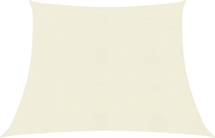 The Living Store Schaduwdoek HDPE 4 5x3m crème trapeziumvorm 90% uv-bescherming