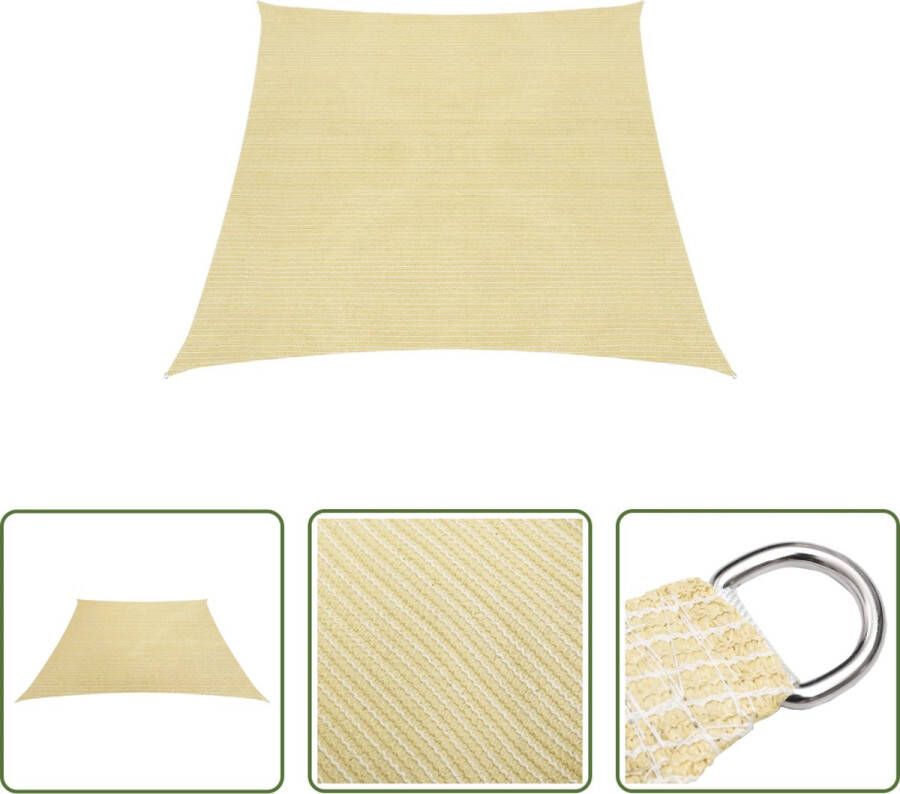 The Living Store Schaduwdoek HDPE Beige 3 4 x 2 m UV-bestendig