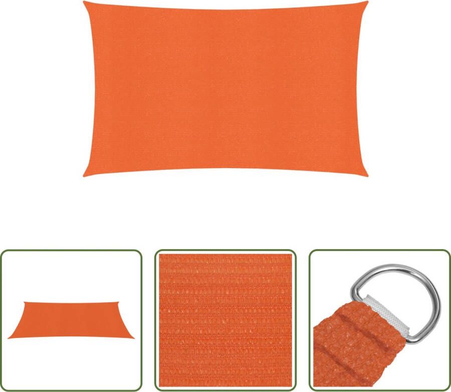 The Living Store Schaduwdoek HDPE Oranje 3.5 x 5m UV-bescherming 90%