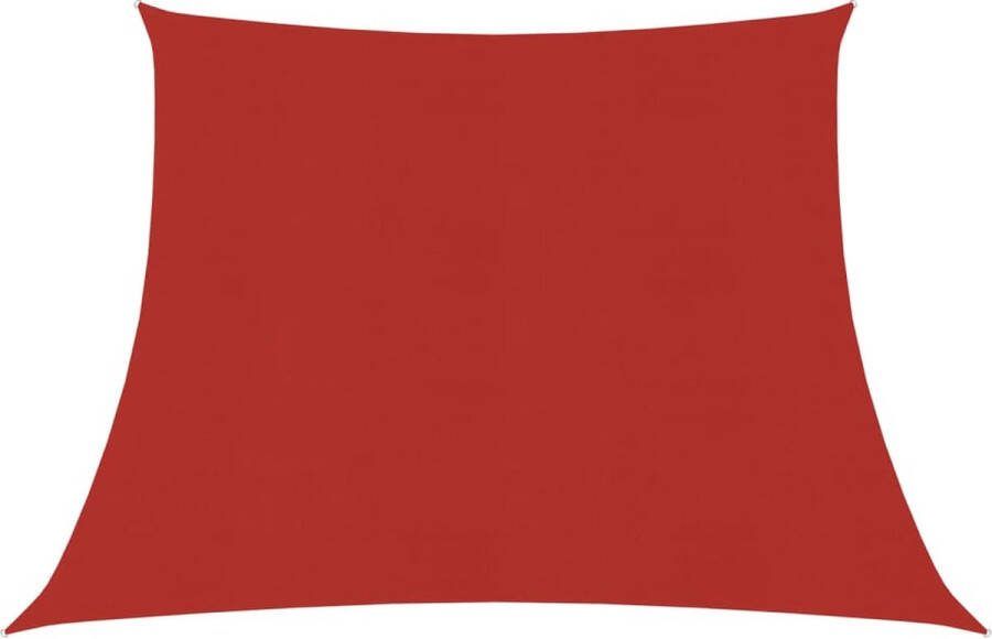 The Living Store Schaduwdoek HDPE Rood 3 4 x 2 m Trapezium 90% UV-Bescherming