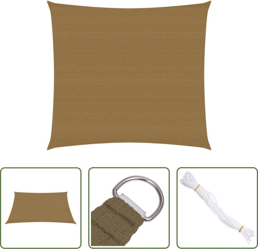 The Living Store Schaduwdoek HDPE taupe 2.5 x 3 m 90% UV-bescherming