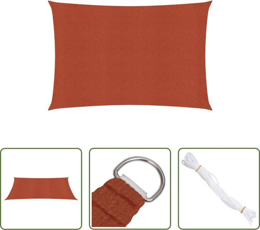 The Living Store Schaduwdoek HDPE Terracotta 2.5 x 4.5 m UV-bestendig