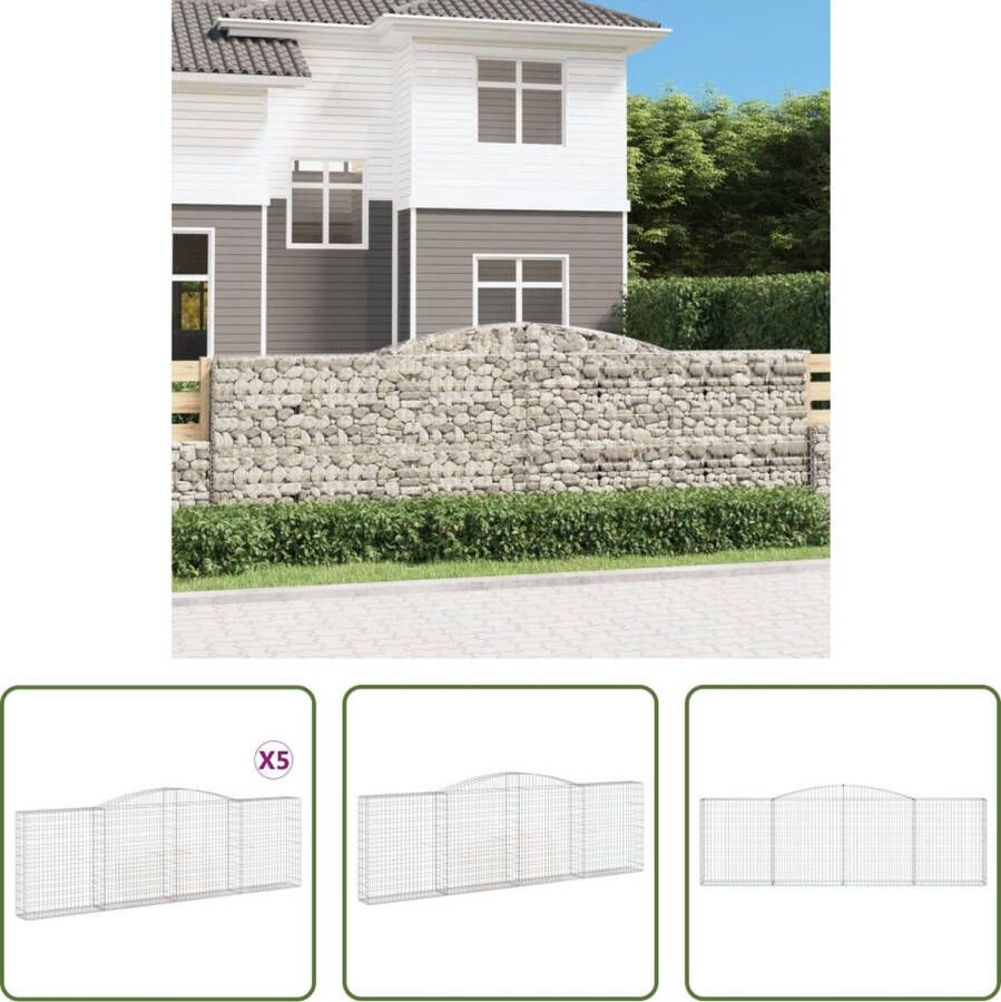 The Living Store schanskorf 400x30x120 140 geluidsisolerende tuinbarrière gegalvaniseerd ijzer